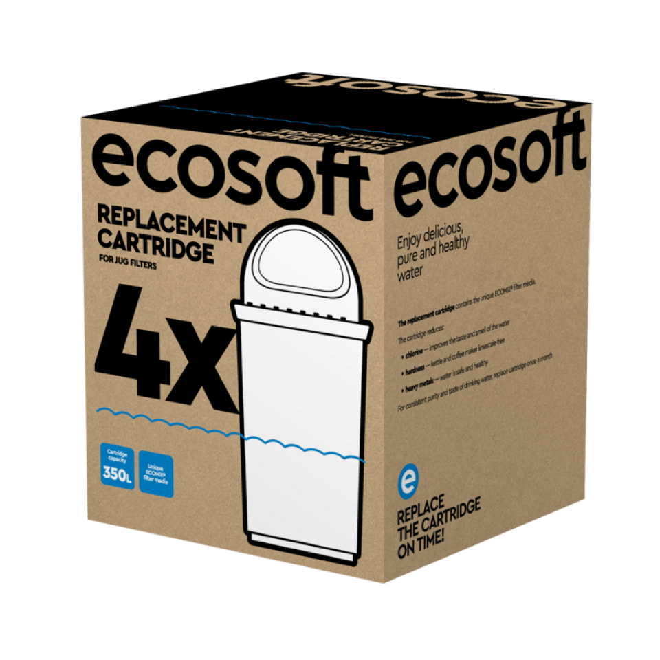 Cartouches Ecosoft pour carafe filtrante, paquet de 4