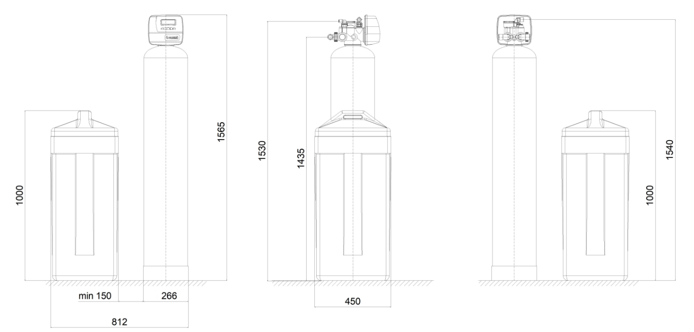 Ecosoft Bi-Block 10x54 well water softener with 1” CE valve