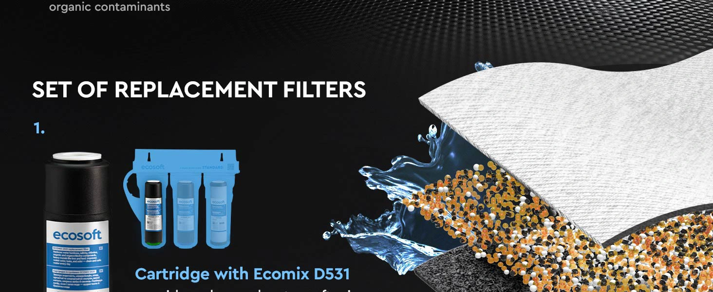 Ecosoft advanced set of replacement filters for 3-stage water filters
