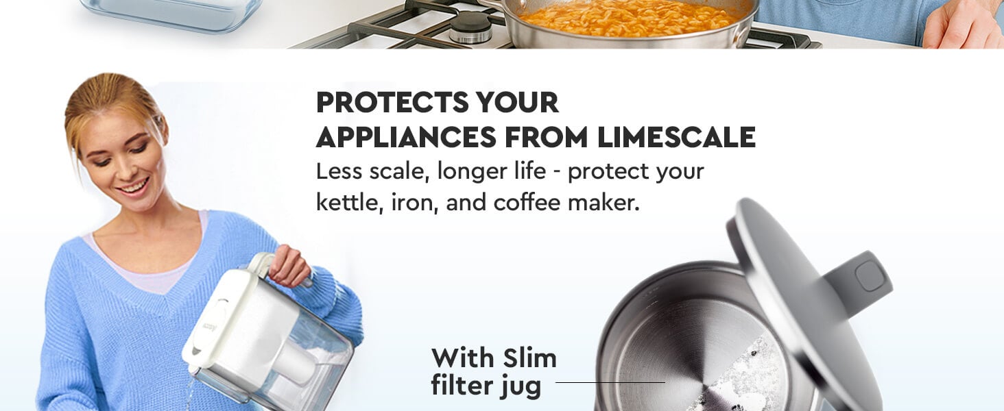 Slim Ivory water filter jug