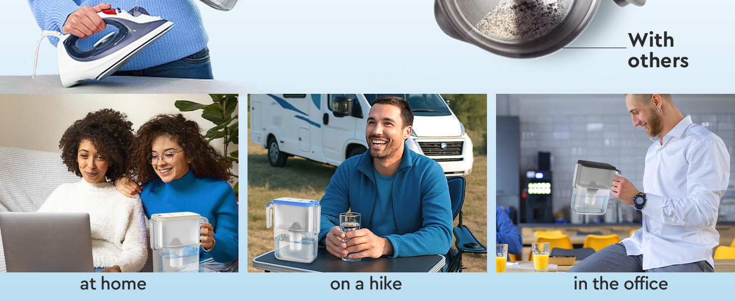 Slim Grey water filter jug