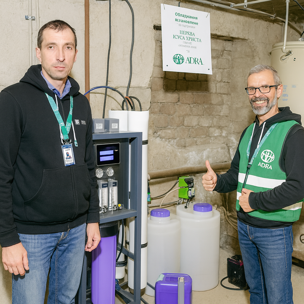 Water purification for drinking needs in hospitals and schools