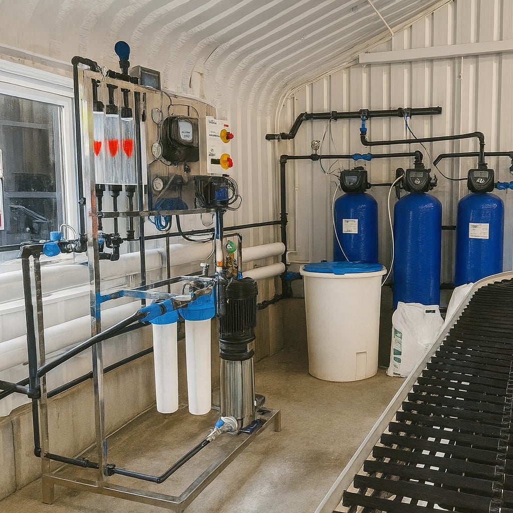 Traitement automatisé de l’eau de forage pour un site avicole