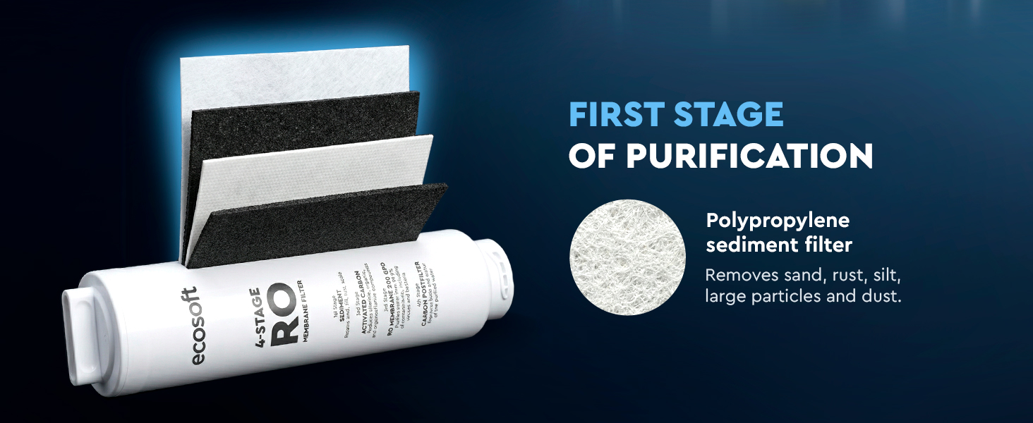 Ecosoft SPARK smart countertop reverse osmosis dispenser with sparkling, cold & hot water