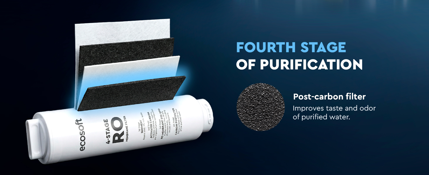 Ecosoft SPARK smart countertop reverse osmosis dispenser with sparkling, cold & hot water