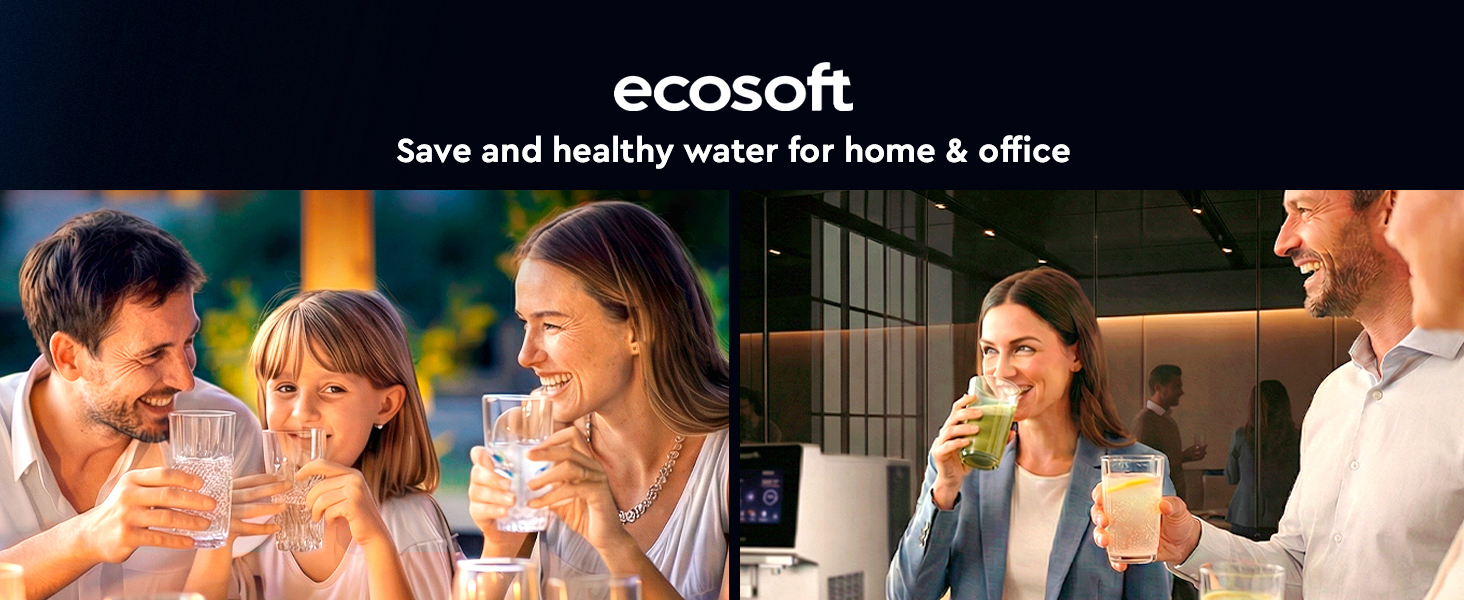 Ecosoft SPARK smart countertop reverse osmosis dispenser with sparkling, cold & hot water