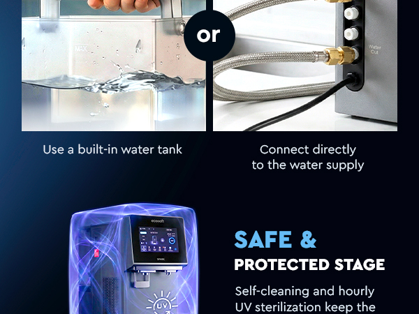 Ecosoft SPARK smart countertop reverse osmosis dispenser with sparkling, cold & hot water