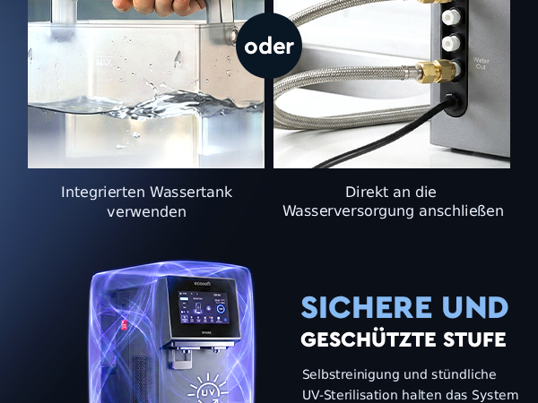 Ecosoft SPARK smart countertop reverse osmosis dispenser with sparkling, cold & hot water