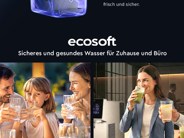 Ecosoft SPARK smart countertop reverse osmosis dispenser with sparkling, cold & hot water