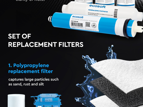 Ecosoft Standard reverese osmosis annual 6-stage replacement filter set