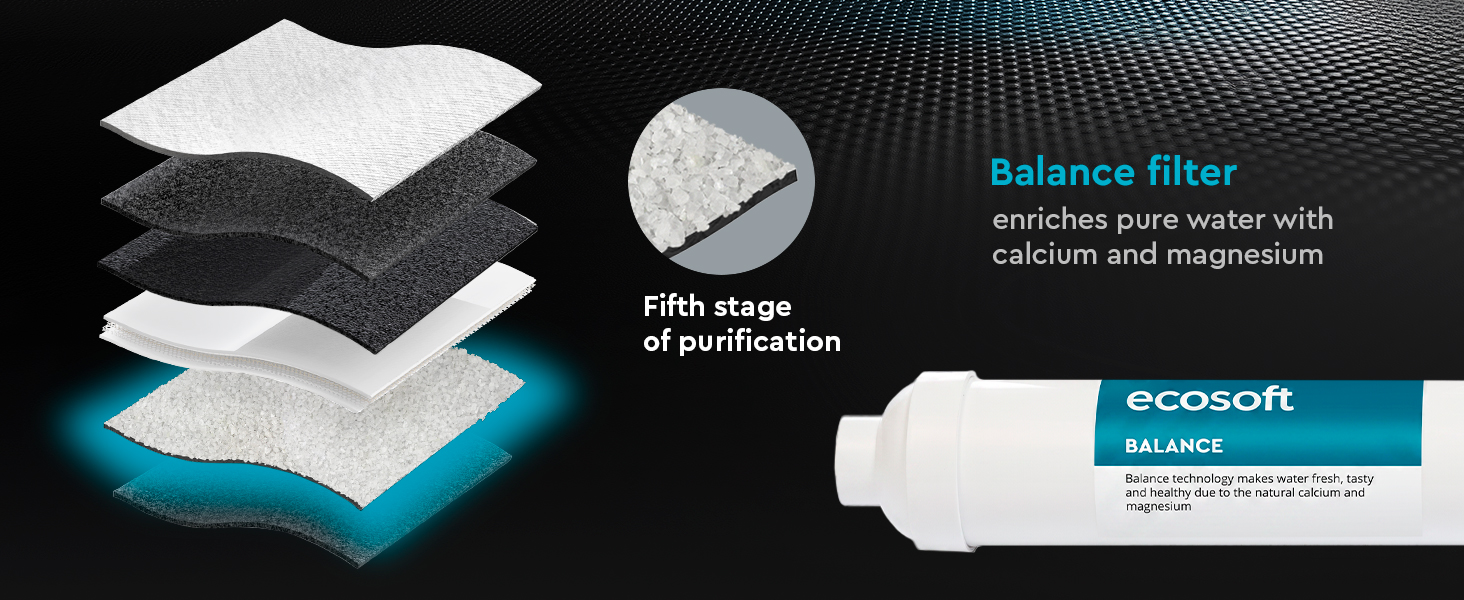 Ecosoft PURE Balance reverse osmosis filter with pump