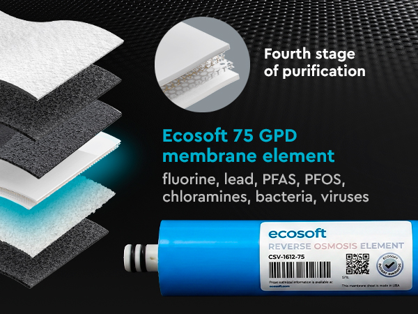 Ecosoft PURE Balance reverse osmosis filter with pump