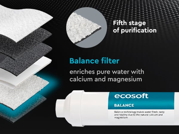 Ecosoft PURE Balance reverse osmosis filter with pump