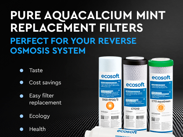 Ecosoft PURE AquaCalcium annual replacement filter set with membrane