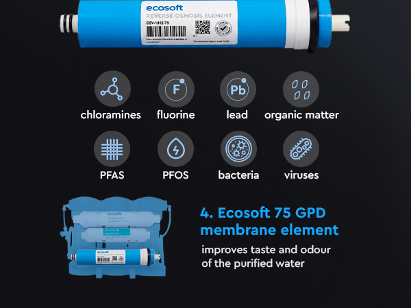 Ecosoft PURE AquaCalcium annual replacement filter set with membrane