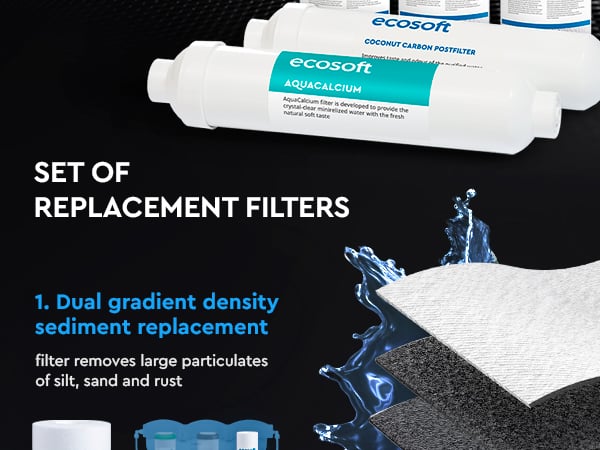 Ecosoft PURE AquaCalcium light replacement filter set without membrane