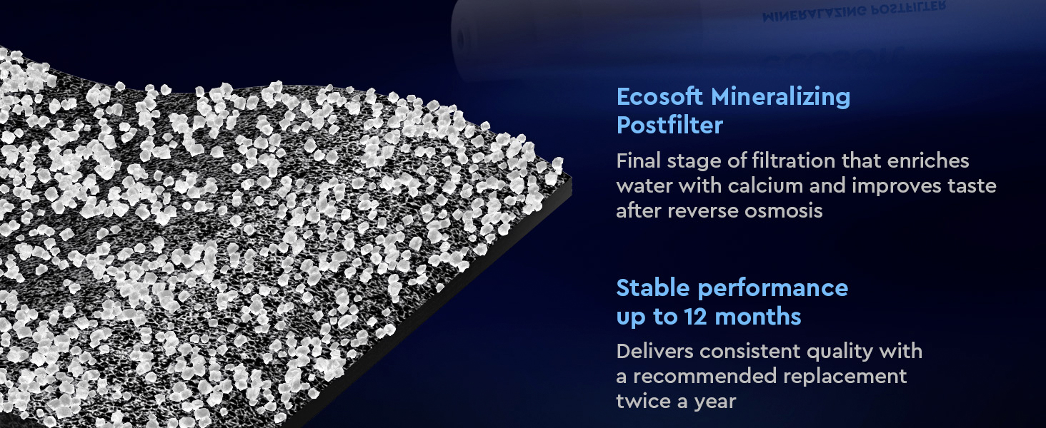 Ecosoft mineralizing postfilter for reverese osmosis filter