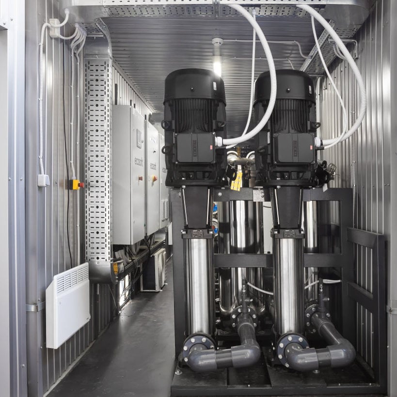 Osmosi inversa containerizzata per la fornitura di acqua di processo ad alta capacità