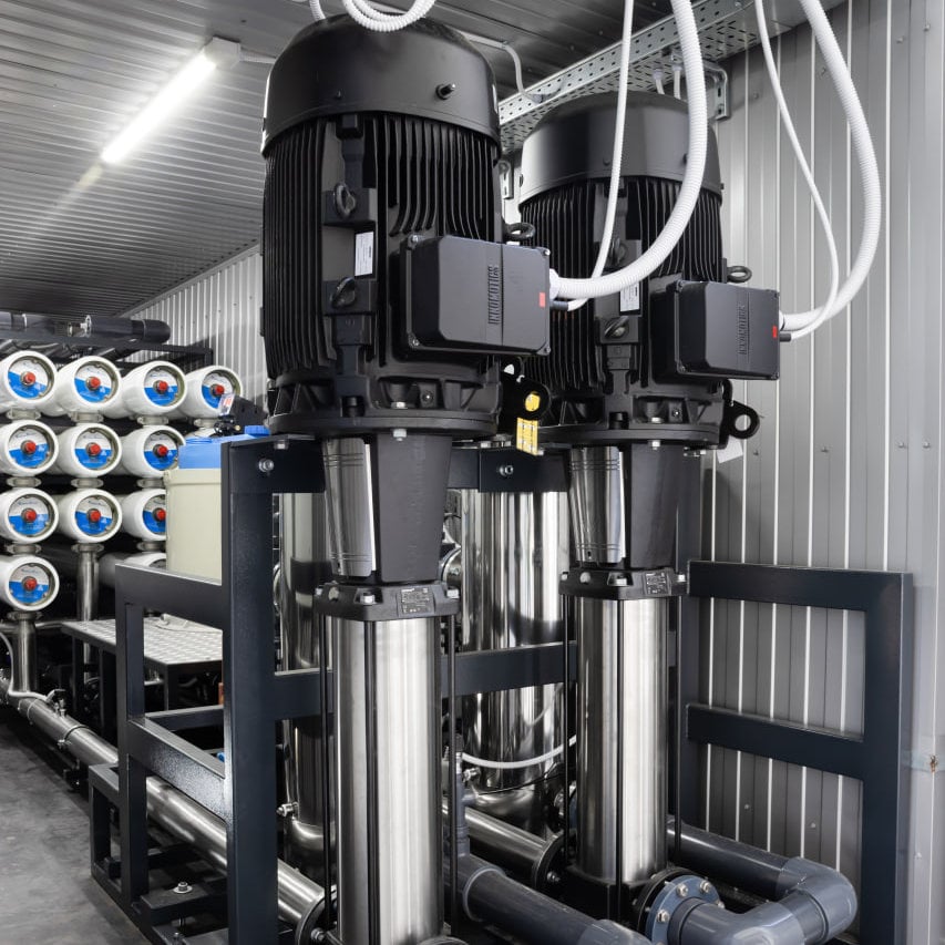 Osmosi inversa containerizzata per la fornitura di acqua di processo ad alta capacità