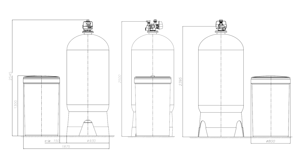 Ecosoft 36x72 softener assembly without media with 2" CE valve
