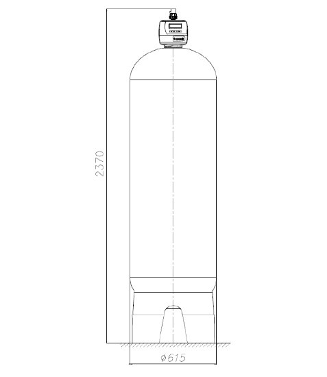 Ecosoft 24x72 backwash filter assembly without media with 1.5" CE valve