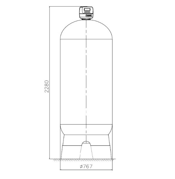 Ecosoft 30x72 backwash filter assembly without media with 1.5" CE valve