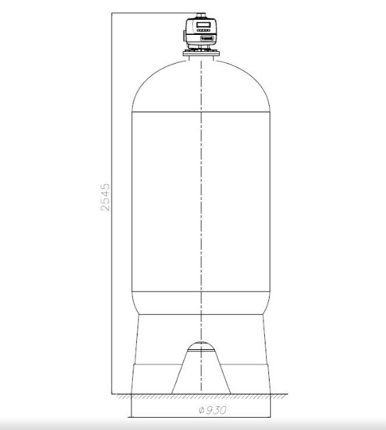 Ecosoft 36x72 backwash filter assembly without media with 2" CE valve
