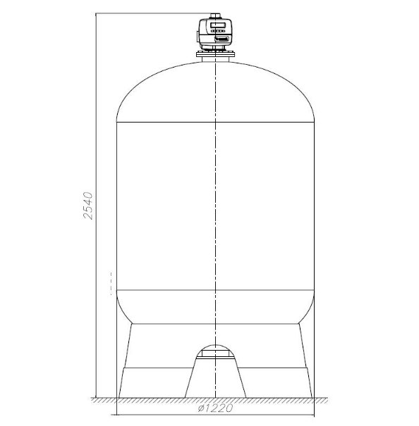 Ecosoft 48x72 backwash filter assembly without media with 2" CE valve