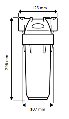 Ecosoft 2P Grey Mono 10" filter housing, connection ¾"