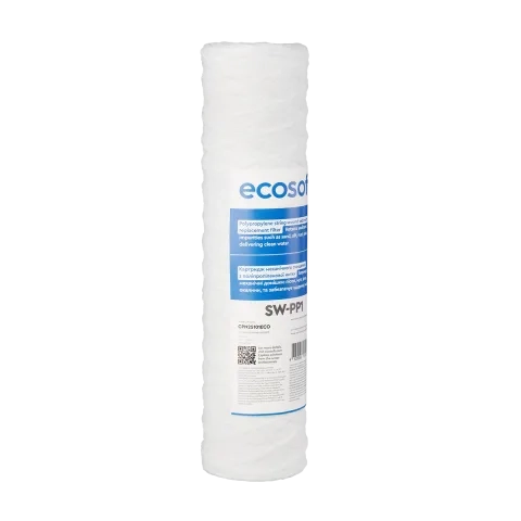 Ecosoft PP string wound sediment filter, 2.5″×10″, 5 micron