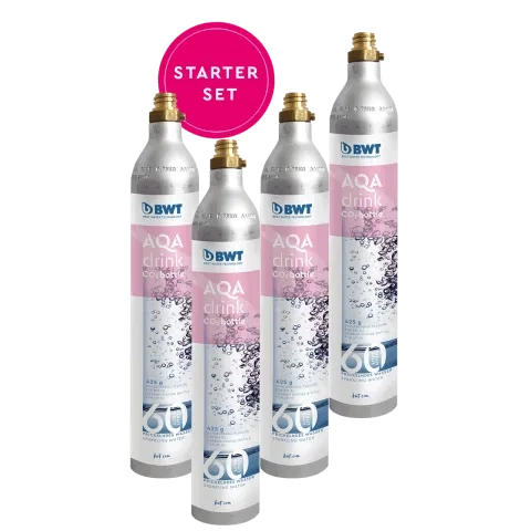 Set inicial de botellas de CO₂ para el dispensador Ecosoft SPARK