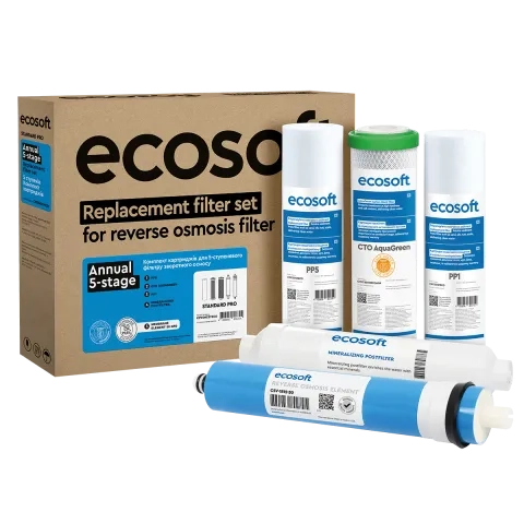 Set standard di 5 filtri di ricambio PP5-GAC-PP1-50GPD-POSTMIN