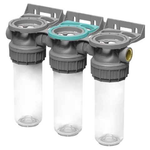 Ecosoft 3P Grey Triplex 10" filter housing, connection ½"
