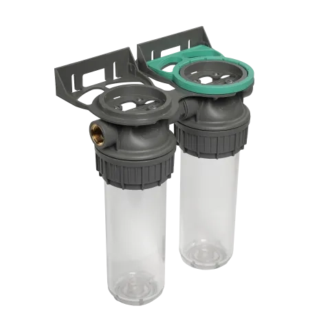 Ecosoft 3P Grey Duplex 10" filter housing, connection ½"