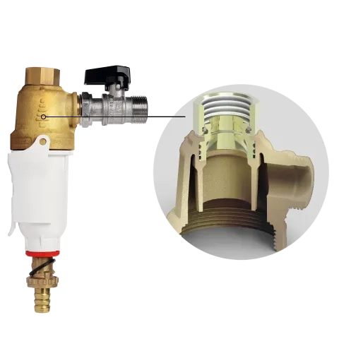 DIMA BRASS filter with brass insert ¾" – 800 micron
