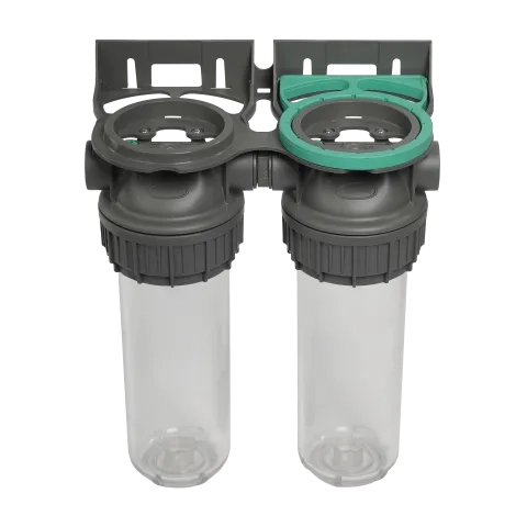 Ecosoft 3P Grey Duplex 10" filter housing, connection 1"