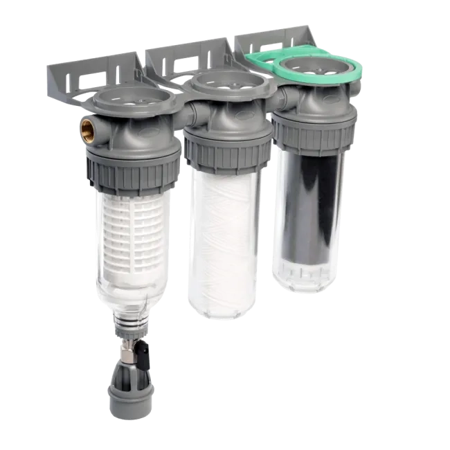 3-stage water filter for well or rain water ¾– ¾"