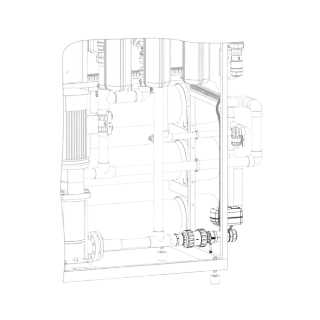 Permeate flushing assembly for Ecosoft MO2. MO3 and MO4 8" RO systems