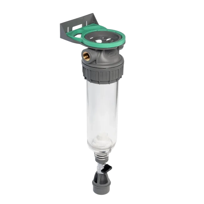 3P Gehäuse ECO 9" ¾ transparente PET-Schale mit Venturi-Ventil + Abfluss ½" 