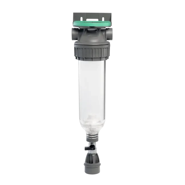 3P Gehäuse ECO 9" ¾ transparente PET-Schale mit Venturi-Ventil + Abfluss ½" 