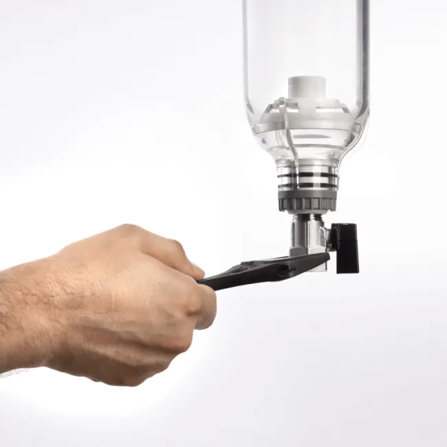 3P Gehäuse ECO 9" ¾ transparente PET-Schale mit Venturi-Ventil + Abfluss ½" 