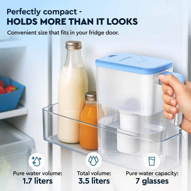 Slim Blue water filter jug