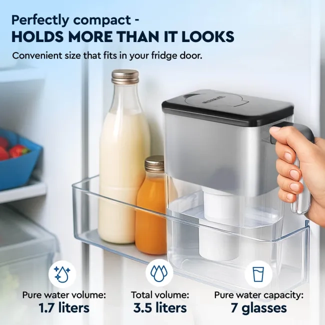 Slim Grey water filter jug
