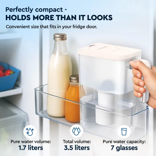 Slim Ivory water filter jug