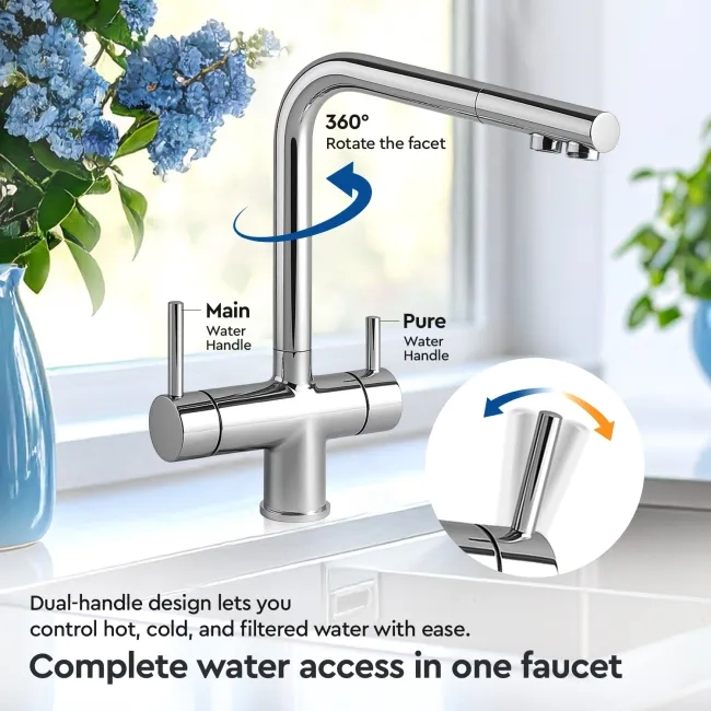 3 way tap kitchen drinking faucet