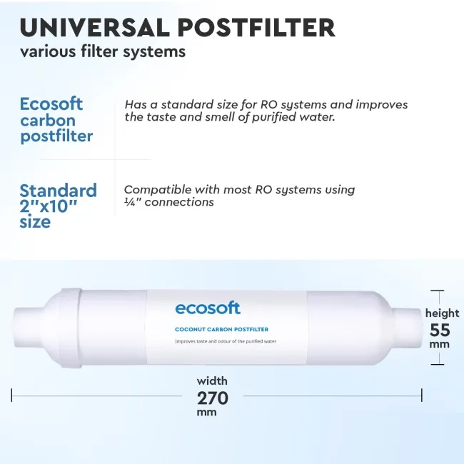 Ecosoft carbon postfilter for RO filter