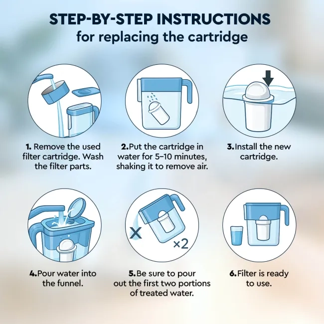 Ecosoft cartridges for water filter jug,12 pack
