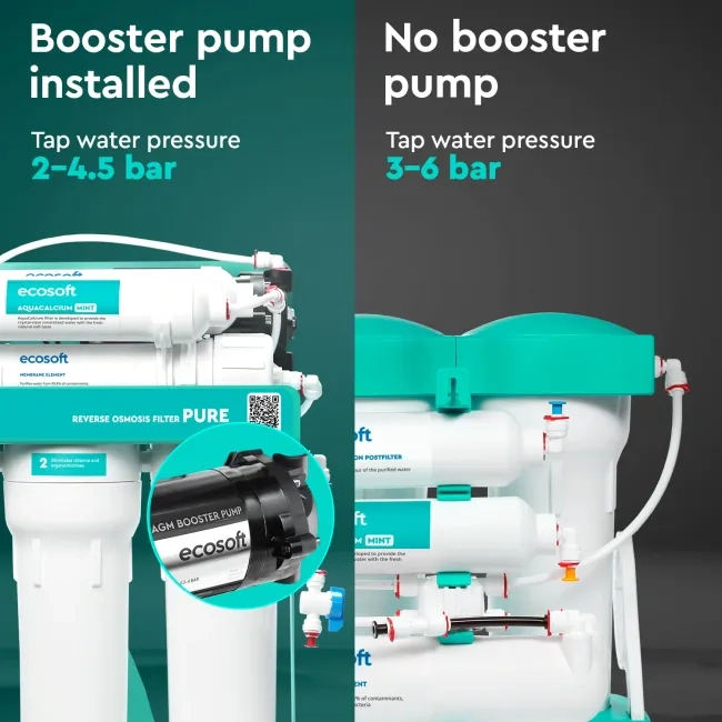 PURE AquaCalcium Mint reverse osmosis filter with pump