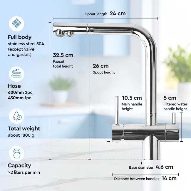 3 way tap kitchen drinking faucet