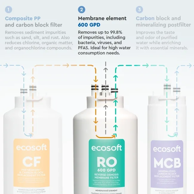 Ecosoft 600 GPD membrane element for CROSS 90